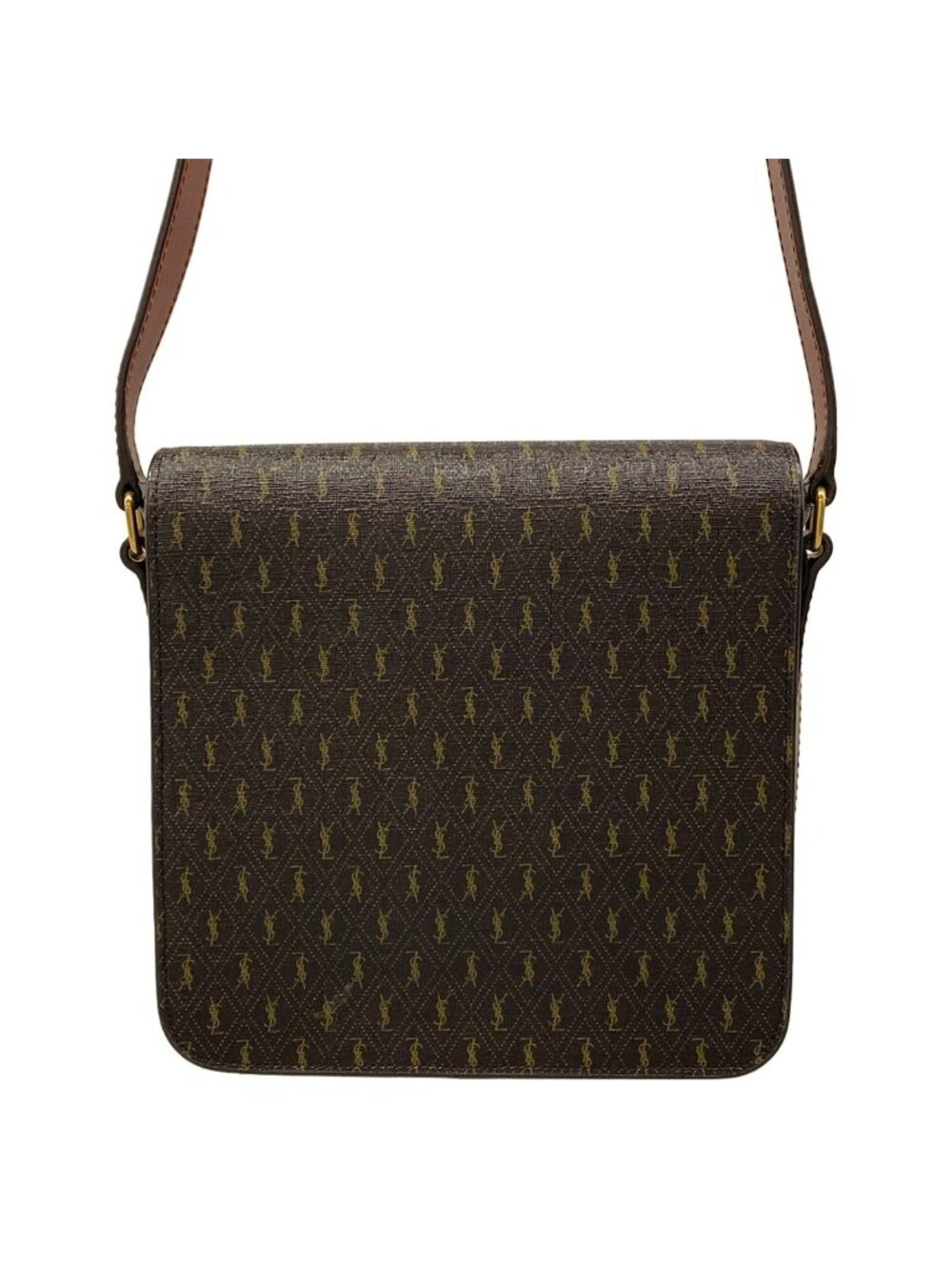 Saint Laurent Paris Shoulder Bag Monogram Satchel Dark Brown Leather - Picture 3 of 15